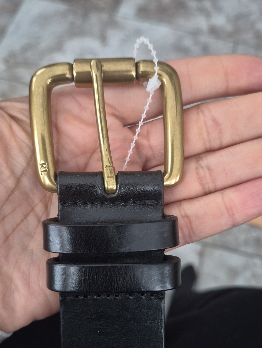 RALPH LAUREN GENUINE LEATHER BRASS HARDWARE NWOT BELT Size Large